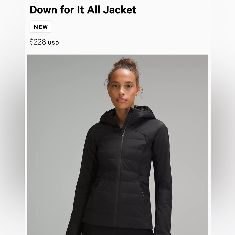 lululemon down for it all jacket